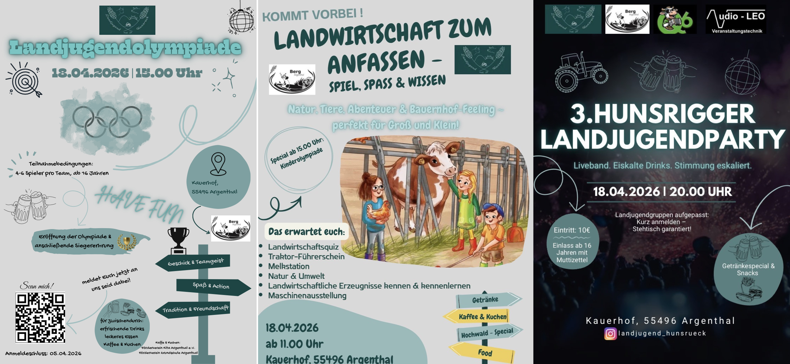 Flyer mit Eckdaten zur Landjugendolympiade in Argenthal